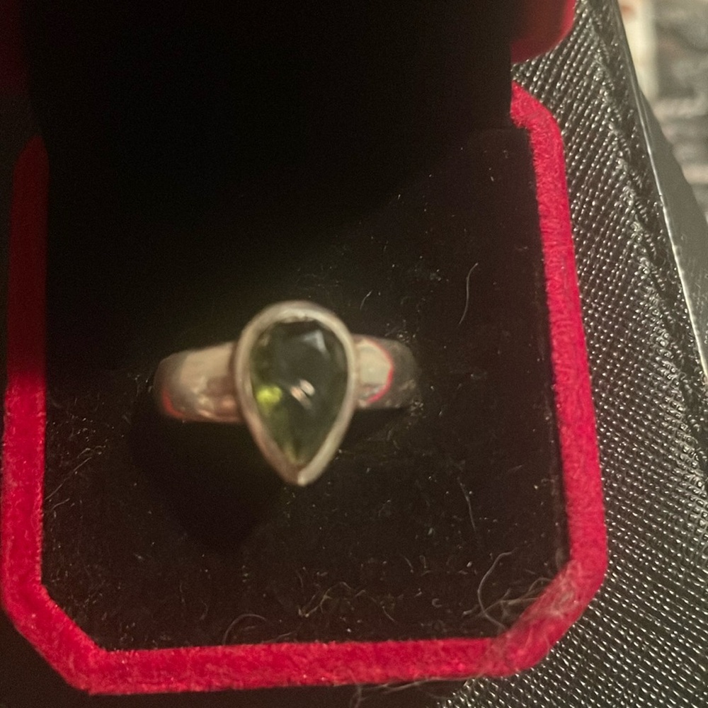 Moldavite Ring, Natural Moldavite